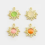 10pcs Opal Stone Sun Flower Charms Pendants for DIY Jewelry Making