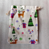 10pcs Pattern Gift Jute Bag Drawstring Bags Jewelry Packaging