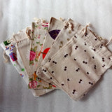 10pcs Pattern Gift Jute Bag Drawstring Bags Jewelry Packaging
