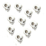 10pcs Retro Skull Spacer Beads DIY Accessories Antique Silver