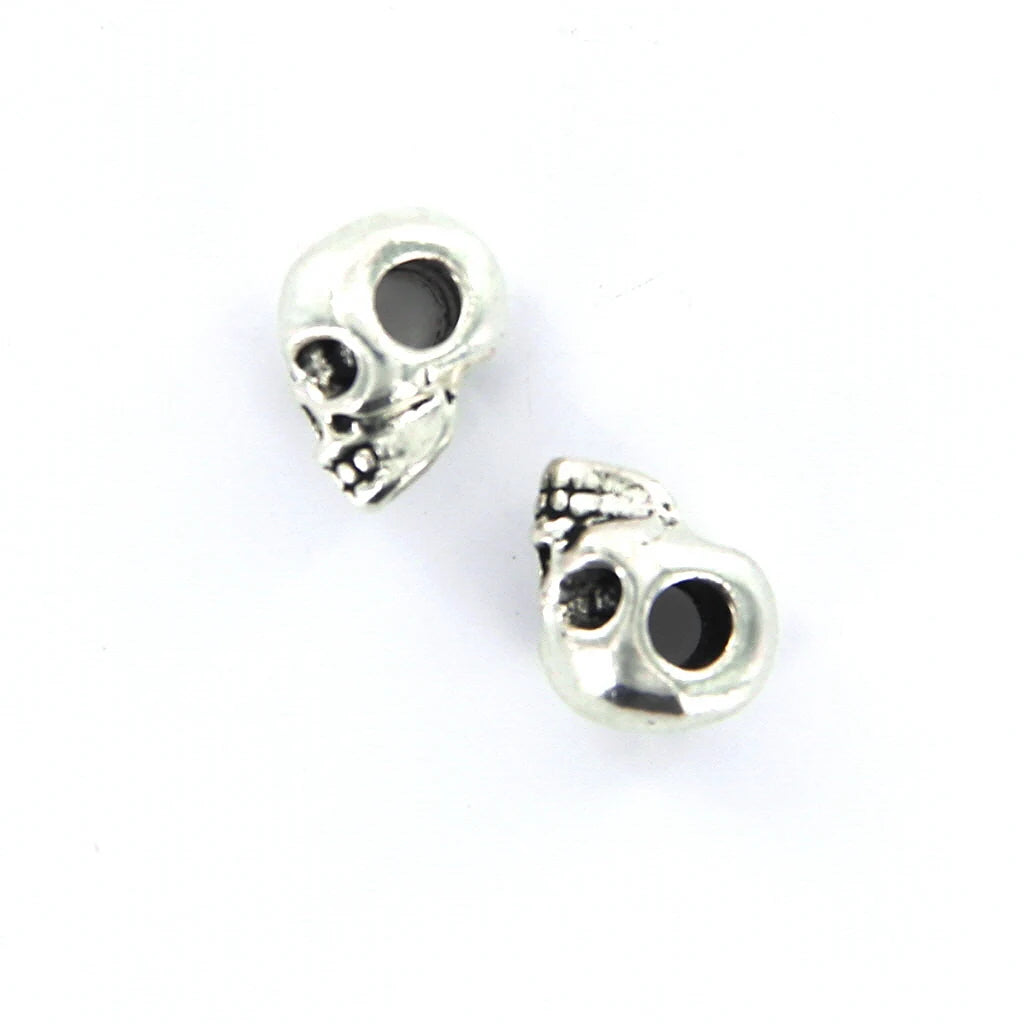 10pcs Retro Skull Spacer Beads DIY Accessories Antique Silver