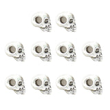 10pcs Retro Skull Spacer Beads DIY Accessories Antique Silver