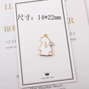 10pcs Rabbit Bunny Charms for DIY Jewelry Making