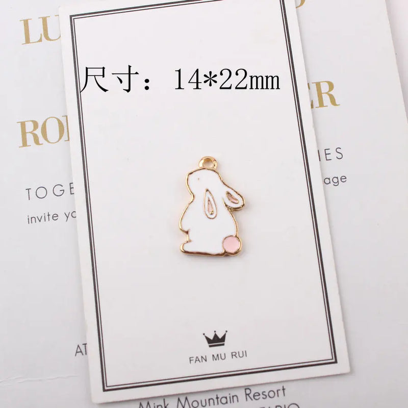 10pcs Rabbit Bunny Charms for DIY Jewelry Making
