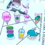 10pcs Flamingo Drink Charms DIY Necklace Bag Key Chain Jewelry
