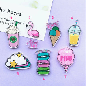 10pcs Flamingo Drink Charms DIY Necklace Bag Key Chain Jewelry
