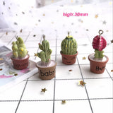 10pcs Resin Potted Cactus Charms for DIY Jewelry Making