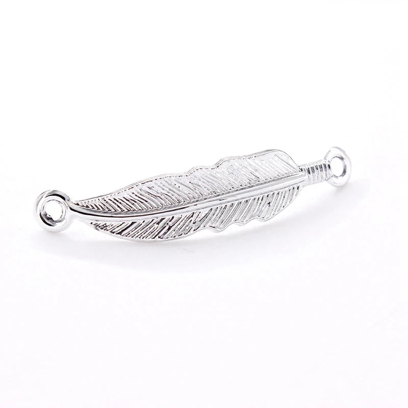 10pcs Feather Charms Pendants for DIY Jewelry Making