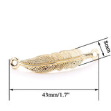 10pcs Feather Charms Pendants for DIY Jewelry Making