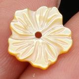 10pcs Natural Shell Flower Beads Yellow Loose Beads 8-12mm