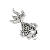10pcs Fish Charms Tibetan Silver 3D Goldfish Pendant