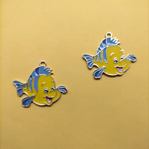 10pcs Fish Enamel Cartoon Animal Charms for Jewelry Making