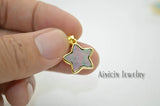10pcs Green Amazonite Five Pointed Star Shell Pendants