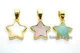 10pcs Green Amazonite Five Pointed Star Shell Pendants