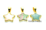 10pcs Green Amazonite Five Pointed Star Shell Pendants