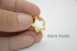 10pcs Green Amazonite Five Pointed Star Shell Pendants
