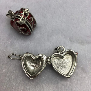 10pcs Floating Locket Necklace with Hearts Charms Pendants Beads