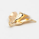 10pcs Flower Charms, Plated Brass Pearl Peg Mounts