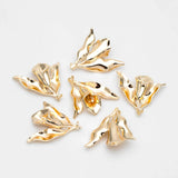 10pcs Flower Charms, Plated Brass Pearl Peg Mounts