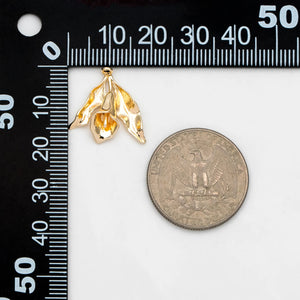 10pcs Flower Charms, Plated Brass Pearl Peg Mounts