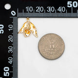 10pcs Flower Charms, Plated Brass Pearl Peg Mounts