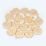 10pcs Flower Disc Charms 12x15mm 18K Plated Brass For Jewelry Making DIY