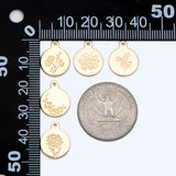 10pcs Flower Disc Charms 12x15mm 18K Plated Brass For Jewelry Making DIY