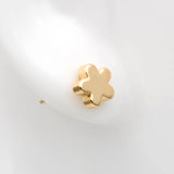 10pcs Flower Ear Posts 6mm, 18K Plated Brass, Floral Earring Studs