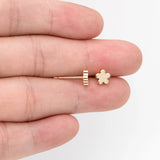 10pcs Flower Ear Posts 6mm, 18K Plated Brass, Floral Earring Studs