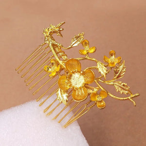 10pcs Flower Leaf Branch Metal Hair Comb Tiaras for Wedding Veil Side Combs