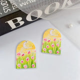 10pcs Flower Pendants Acrylic Leaves Pendant Charms DIY Jewelry Making