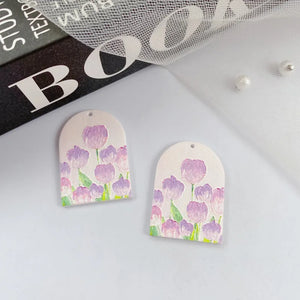 10pcs Flower Pendants Acrylic Leaves Pendant Charms DIY Jewelry Making