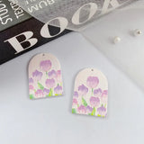 10pcs Flower Pendants Acrylic Leaves Pendant Charms DIY Jewelry Making