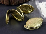 10pcs Double Locket Raw Brass Oval Pendant with Clasps