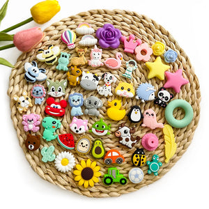 10pcs Food Silicone Beads Rodent Baby Teether DIY Jewelry Pacifier Chain Gift