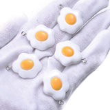 10pcs Fried Egg Resin Charms Pendant Earring DIY Findings Keychain