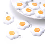 10pcs Fried Egg Resin Charms Pendant Earring DIY Findings Keychain