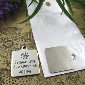 10pcs Friends Sunshine Stainless Steel Charms Pendant