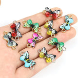10pcs Colorful Butterfly Enamel Charms Connectors Multicolor Metal Pendant