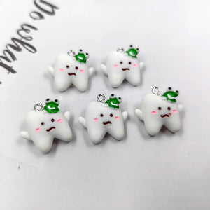 10pcs Tooth Decay Resin Charms Earring Keychain Pendant DIY Jewelry C1070
