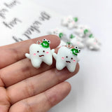 10pcs Tooth Decay Resin Charms Earring Keychain Pendant DIY Jewelry C1070