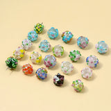 10pcs Lampwork Flowers Beads for DIY Jewelry Making Christmas Party Decoration
