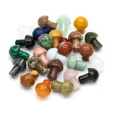 10pcs Gemstone Mushroom Carving Figurines 20mm Mix Material