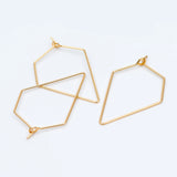 10pcs Geometric Hoop Earring 18K Plated Brass Ear Wire Components