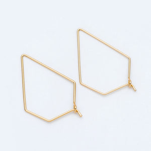 10pcs Geometric Hoop Earring 18K Plated Brass Ear Wire Components