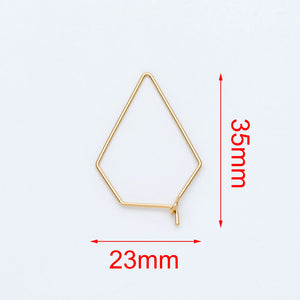 10pcs Geometric Hoop Earring 18K Plated Brass Ear Wire Components