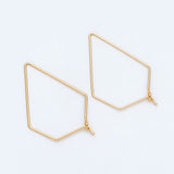 10pcs Geometric Hoop Earring 18K Plated Brass Ear Wire Components