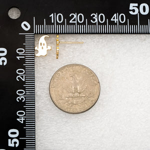 10pcs Ghost Ear Posts 10x8mm, Plated Brass Stud Earrings