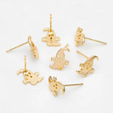 10pcs Ghost Ear Posts 10x8mm, Plated Brass Stud Earrings
