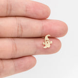 10pcs Ghost Ear Posts 10x8mm, Plated Brass Stud Earrings